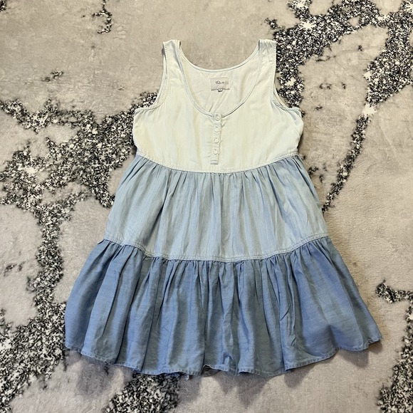 Rails Dress Womens Size Small Tiered Blue Noelle Colorblocked Short - Picture 1 of 8